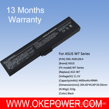 Replacement Laptop Battery For Asus W7 Series Notebook 11.1v 4400mah 49wh